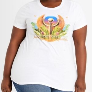 NWT Ashley Stewart White Earth Wind & Fire Graphic Tee Size 2X